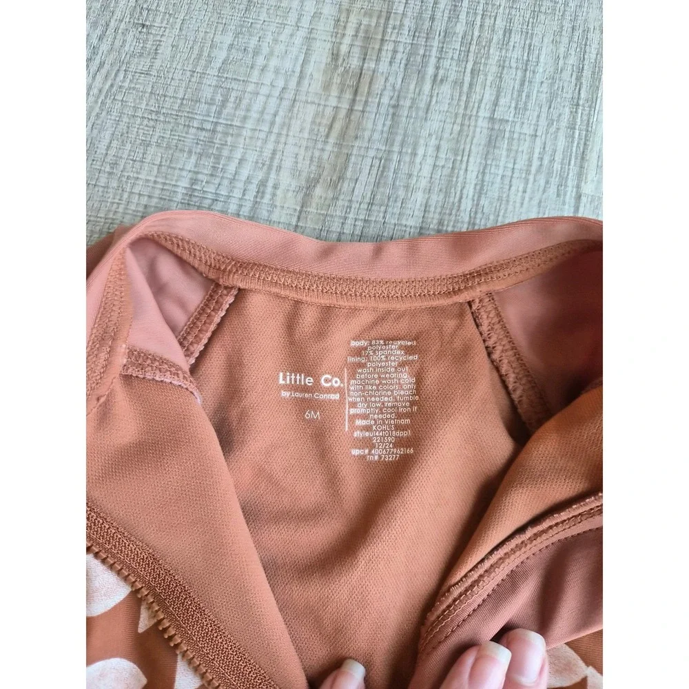Little Co Lauren Conrad Baby Rash Guard Swimsuit Fish Print Terracotta 6M